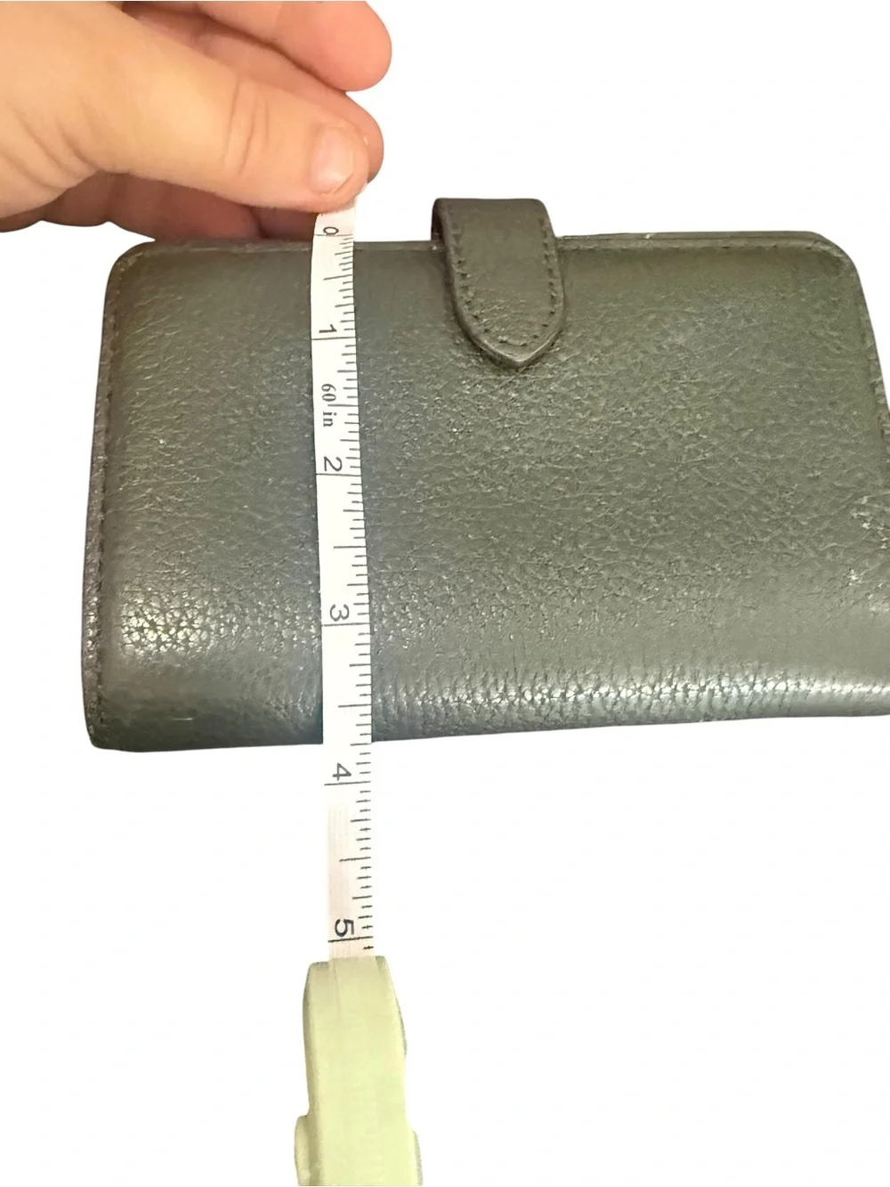 kate spade Olive Green Pebbled Leather Compact Wallet with Gold Logo